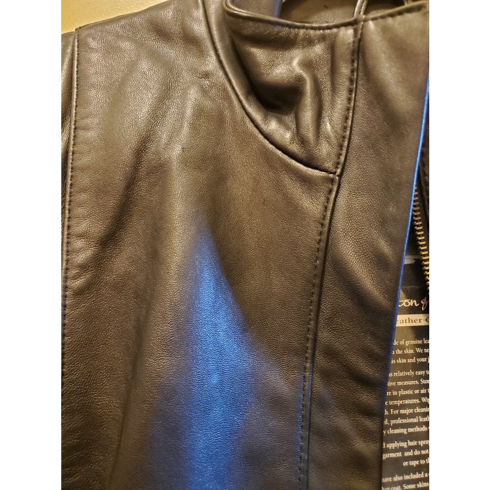 Black Leather Jacket With Belt - image 6